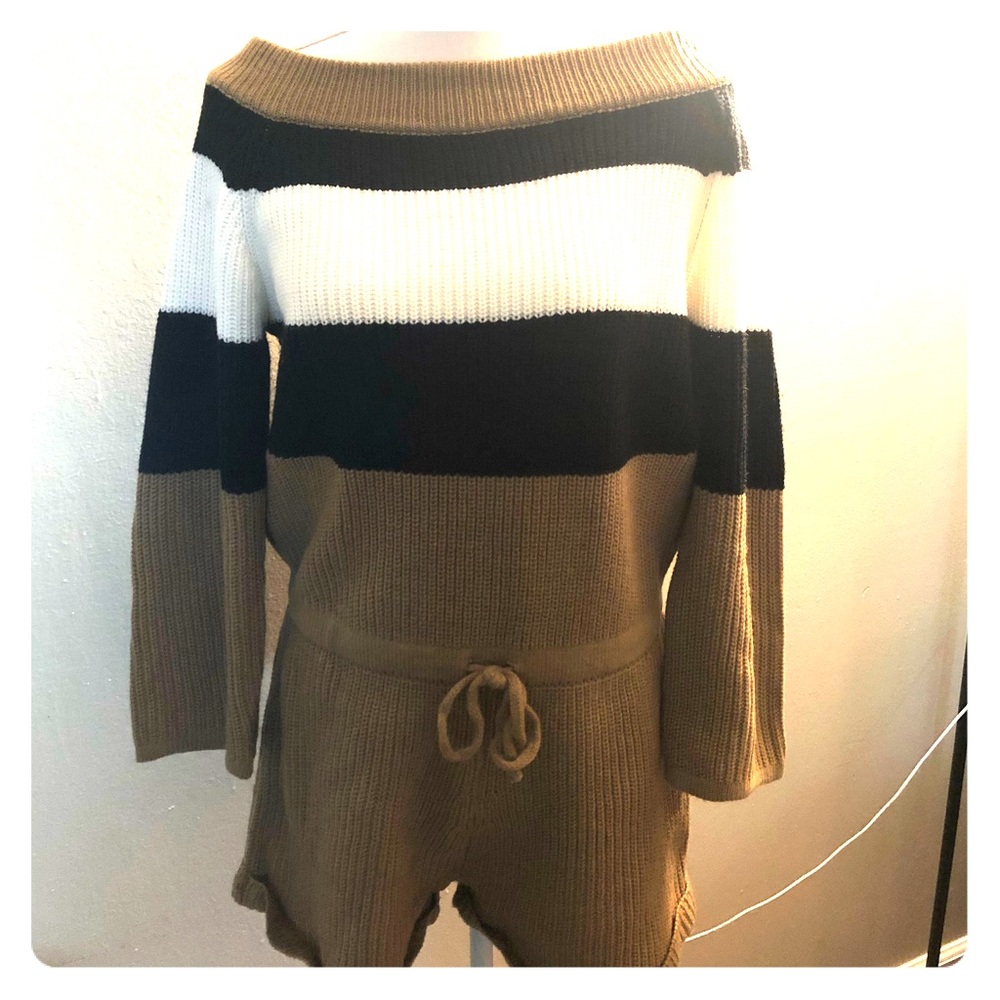 Striped sweater romper